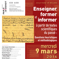 JE Enseigner, former et informer à partir de textes scientifiques du passé