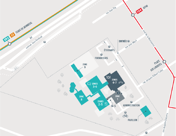 Plan du campus de Bonneuil