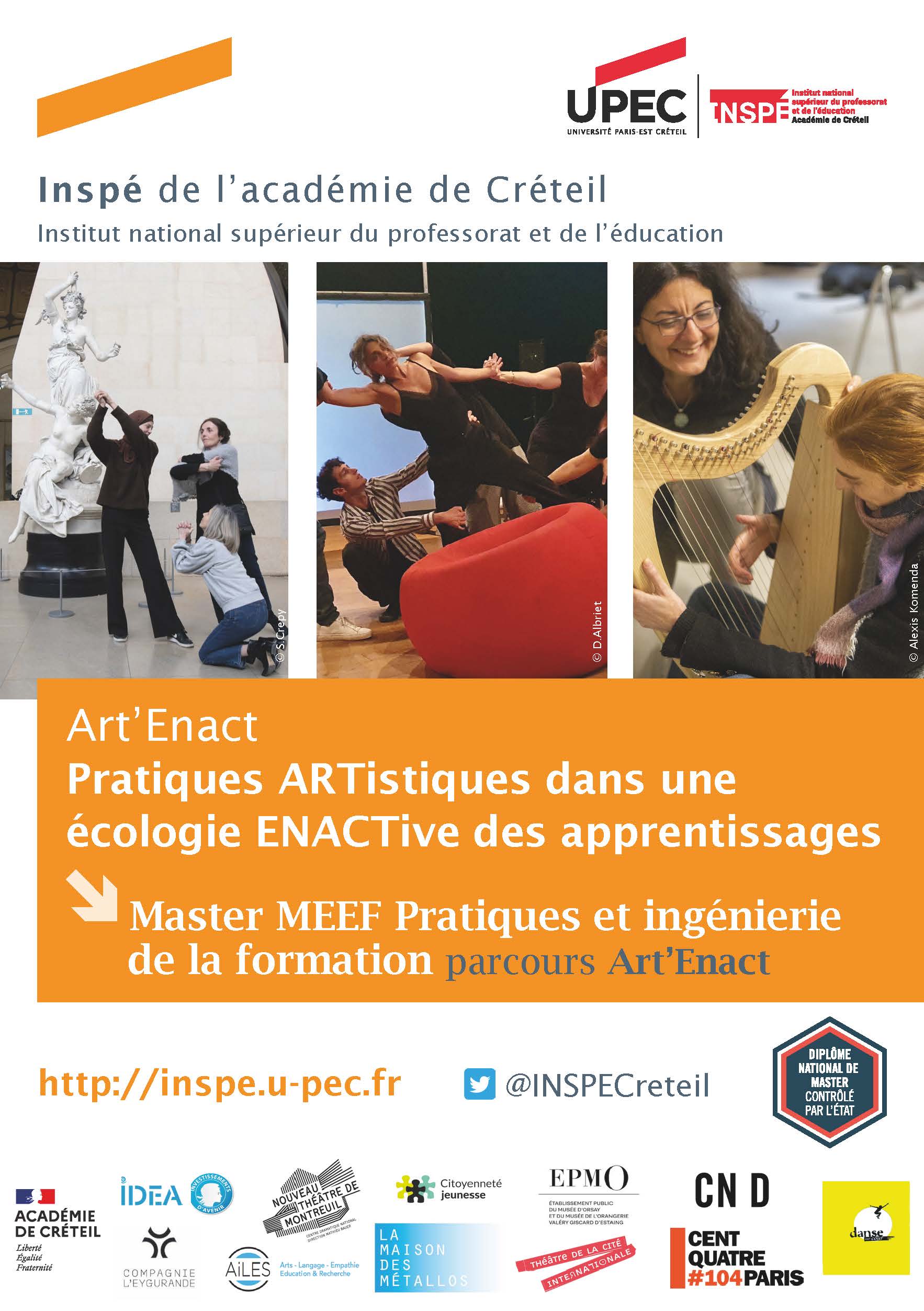 Plaquette Master MEEF PIF parcours Art'Enact 23-24