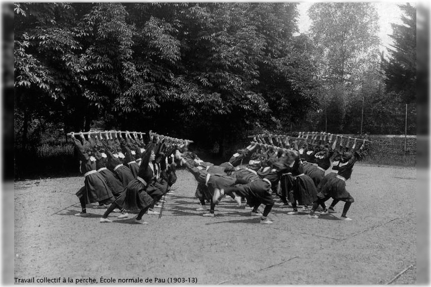 Travail collectif à la perche, École normale de Pau (1903-13)